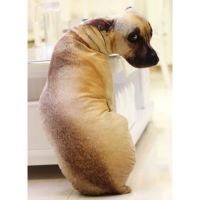 3D Simulation Plush Dog Tiger Cushion Kids Toy Dolls Stuffed Animal 40cm Creative Pillow Sofa Anime Toys For Children Brinquedos 2