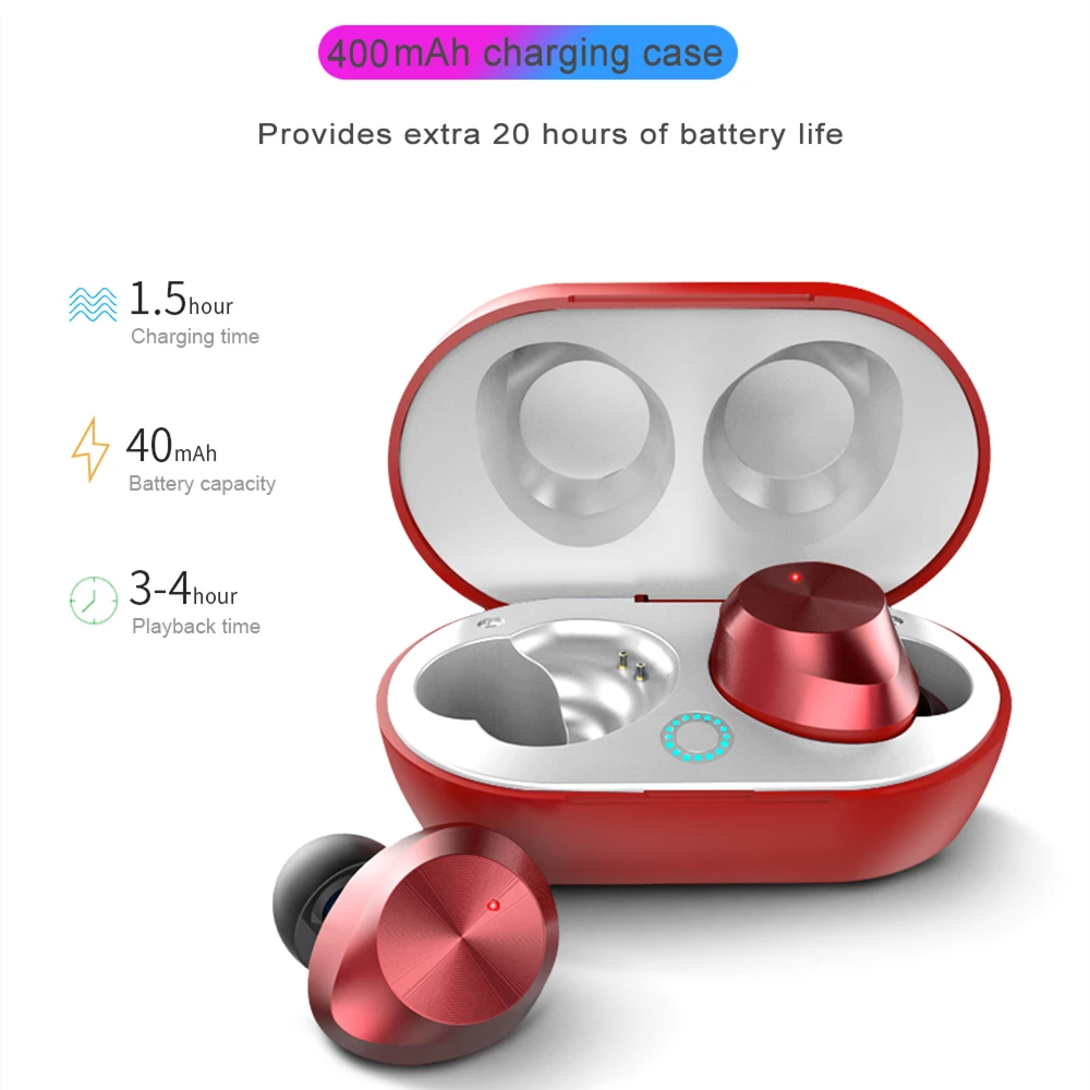 

TWS-9 Mini Wireless Bluetooth Hifi Stereo Earphone IPX5 Waterproof Earbuds Headsets for iPhone Android with Charging Box