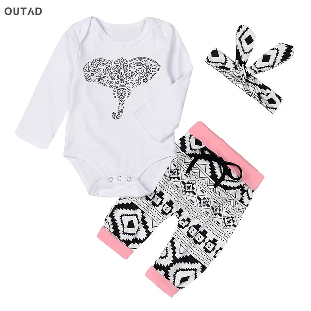 Pcsset Baby Girls Clothing Set Cute Elephant Printing Long Sleeve Topsbottoms