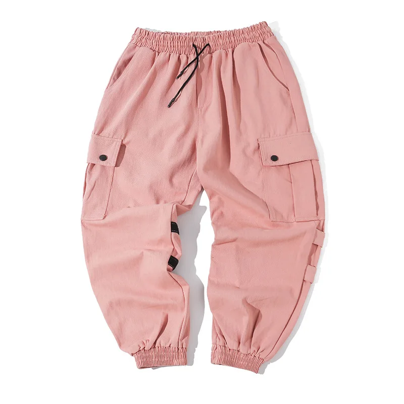Мужские шаровары карго розовые повседневные мешковатые джоггеры уличная одежда