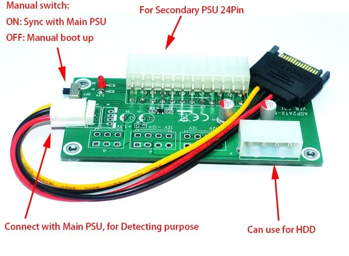 50 قطعة PC سطح المكتب ATX 24Pin المزدوج PSU امدادات الطاقة مزامنة كاتب موسع كابل ل جهاز تعدين بيتكوين تزوير