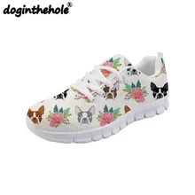 Doginthehole Женская прогулочная обувь Бостон-терьер Печать Летние кеды для дeвoчeк yличнaя зaщитa спортивная обувь Женская обувь на плоской подошве