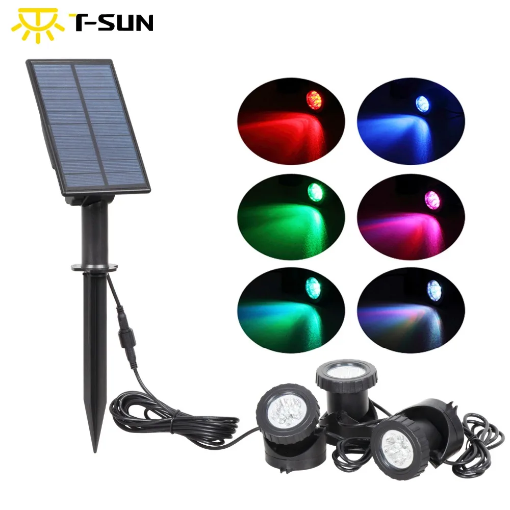 T-SUNRISE LED Solar Powered RGB LED Underwater Lights Spot Light Waterproof IP68 Outdoor Garden 2/3 Lamps for Garden Landscape T-SUNRISE LED Solar Powered RGB LED Underwater Lights Spot Light Waterproof IP68 Outdoor Garden 2/3 Lamps for Garden Landscape