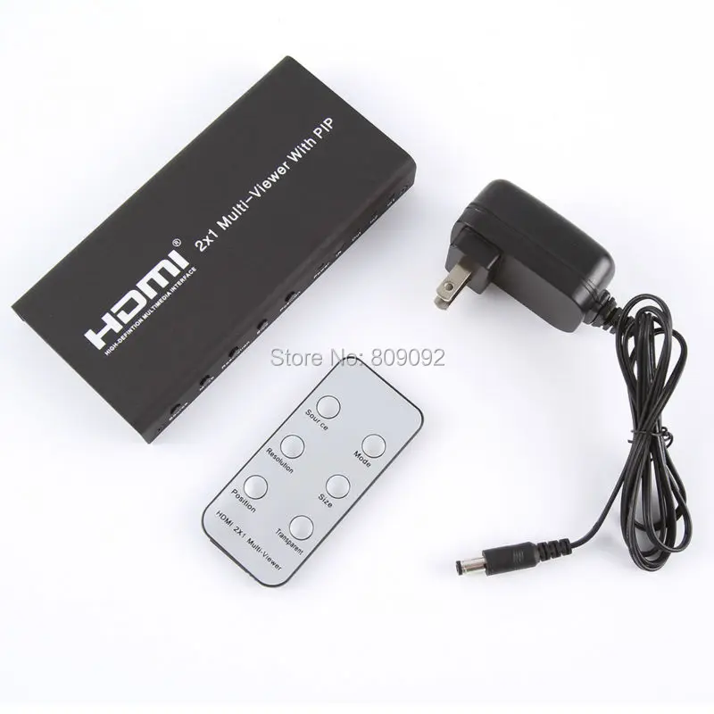 

HDMI 2x1 PIP Picture Division Multi-Viewer With Switcher Audio LPCM AC3 + Remote Can display on one screen in 4 modes