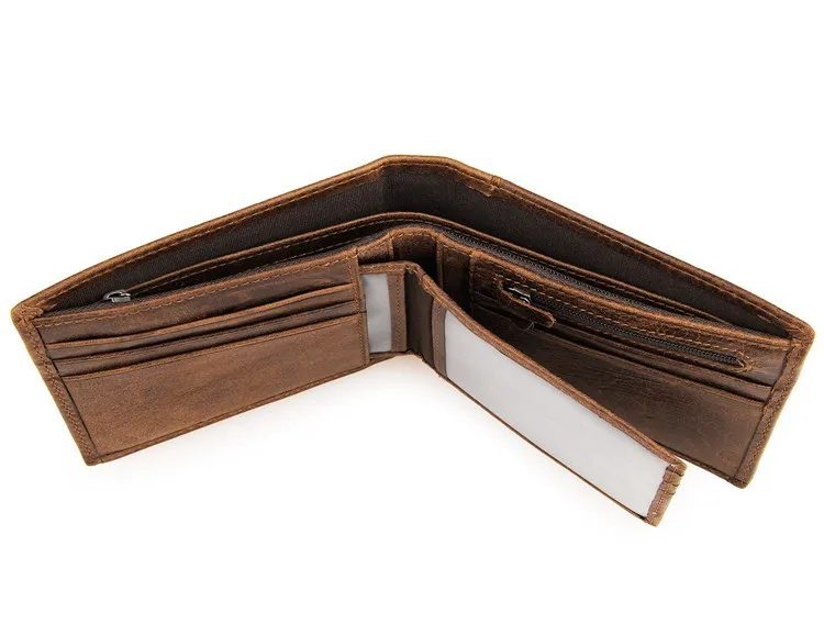 Высококачественные мужские кошельки из 100% натуральной кожи Винтажный Мужской