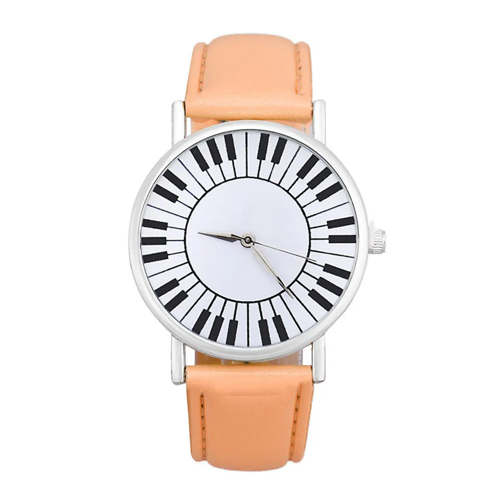 

Fashion Ladies Watch Quartz Timer Fresh Piano Keyboard Pattern Students PU Leather Wrist Watch for Women Girl relogio