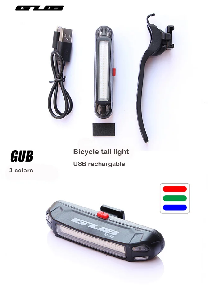 Best 7 Effects 100 Lumen High-Light Bike Light Ultra-light Safety Warning LED USB Rechargeable Front Rear Lamp Bicycle Light Tail red 3