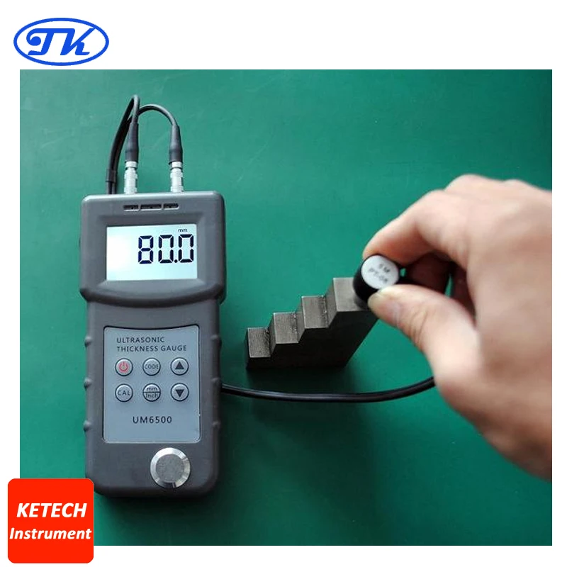 

UM6500 Ultrasonic Thickness Gauge Meter Tester 1.0-245mm,0.05-8inch (in Steel) 0.1mm