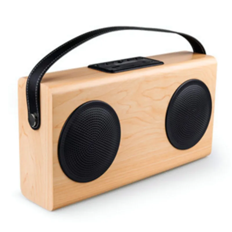 creative portable wooden bluetooth speaker with FM,power bank,hands-free call support AUX in TF