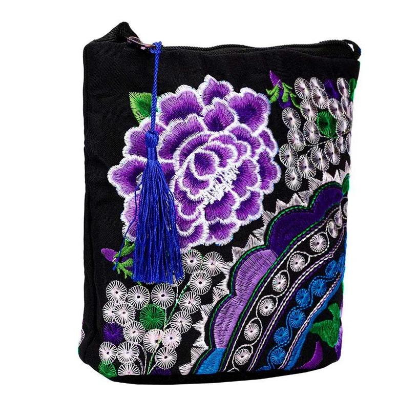 

Aelicy 2019 New Women Ethnic Handmade Embroidered Wristlet Clutch Bag Vintage Fashion National Canvas Purse Wallet