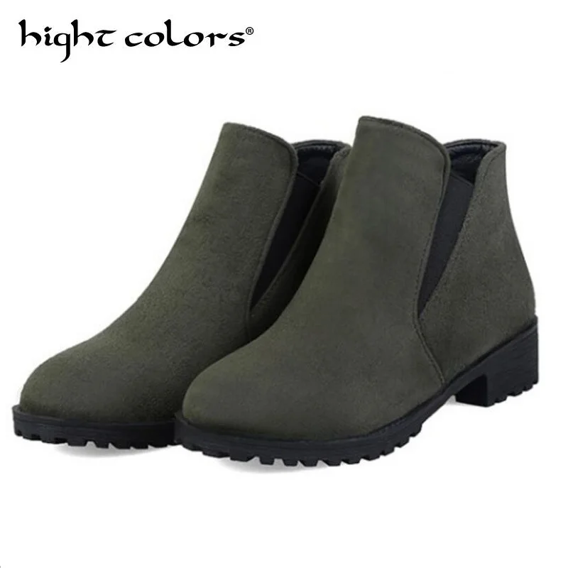 New 2018 Autumn Winter Fashion Woman Boots Round Head Flat