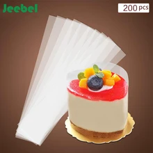 Jeebel 200 шт 29 см прозрачный мусс, окружающий край, упаковка, пластик, резка, торт, воротник, инструмент для украшения торта