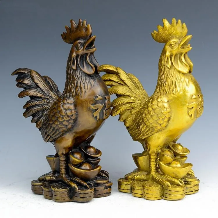 

Lucky Rooster peach cut copper ornaments of Sha Feng Shui Fu chicken centipede Home Furnishing office furnishings