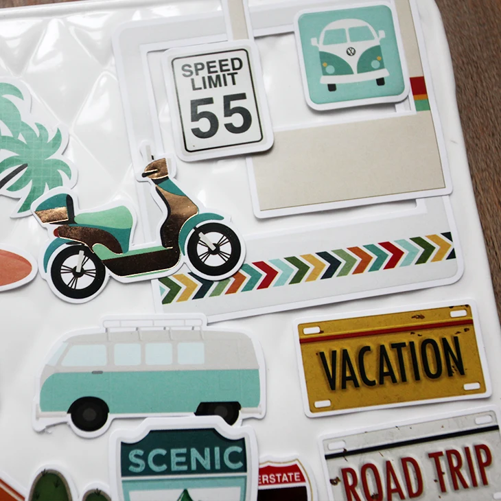 KSCRAFT 65pcs Travel Paper Stickers for Scrapbooking Happy Planner/Card Making/Journaling Project