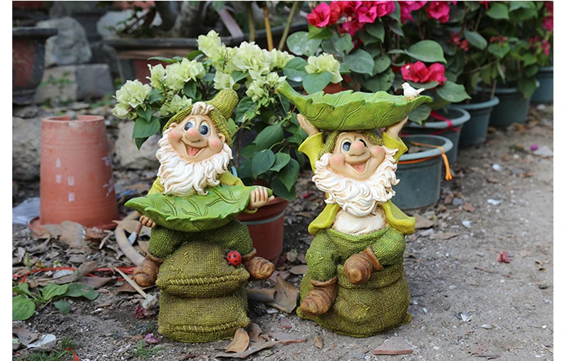 Поли смолы садовые качели Gnome фигурка двора карликовая статуя открытый карликовый старый человек декоративные скульптуры