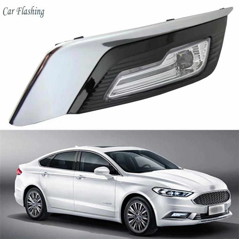 

Car Flashing 1set For Ford Fusion Mondeo 2018 LED DRL Daytime Running Light Daylight Waterproof white fog lamp Styling lights