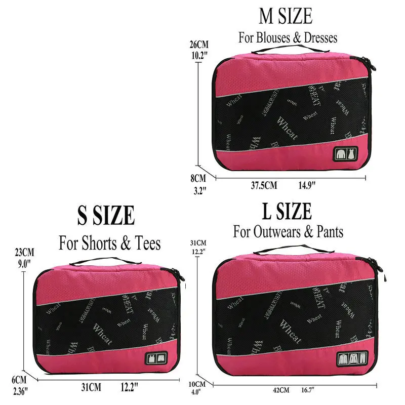 Rose S-M-L Soperwillton упаковочные кубики, нейлоновая дорожная сумка-Органайзер, Воздухопроницаемая сетчатая дорожная сумка для мужчин и женщин, органайзер для путешествий - Цвет: Rose S-M-L