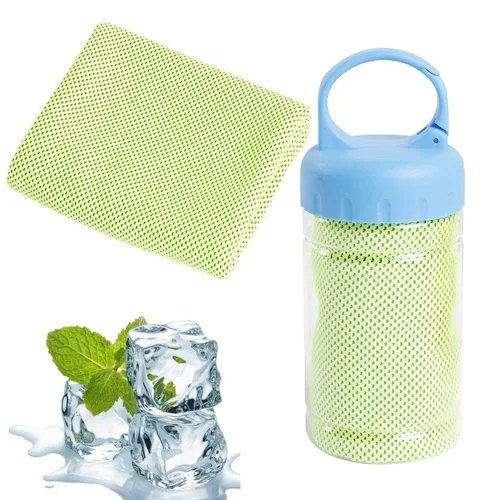 HOONAO 30*100 см набор бутылок лед для охлаждения Полотенца быстросохнущая Спортивная Полотенца для тренировки Фитнес для путешествий на открытом воздухе Пеший Туризм охлаждающее полотенце - Цвет: Green