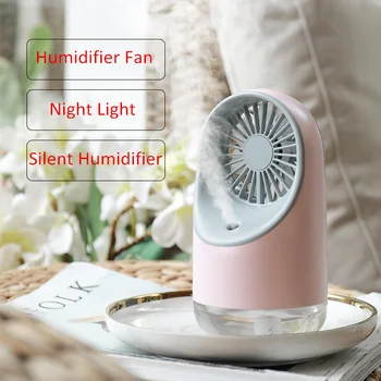 

USB Mini Humidifier Fan Desktop Portable Wireless Air Conditioner Cooling Fan With LED Lights Air Cooler Fan For Office Home