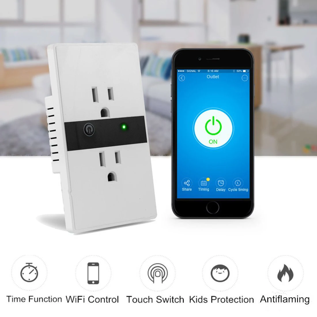 WI-FI Smart Plug настенный выключатель розетка вилка с Alexa Google домашнего аудио Управление Smart сроки разъем Беспроводной Outlet голос Управление