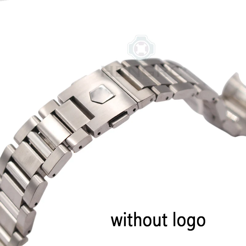 22mm Watch Band Bracelet Silver Balck Solid Stainless Steel Luxury Curved End Watchbands Strap Metal Watch Band Accessories