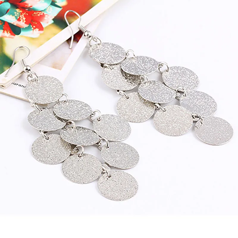 

2019New Fashion Simple Earrings Rock Exaggerated Wild Geometric Large Circle Popular Personality Ladies Creative Metal Earrings
