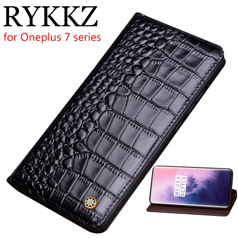 Genuine Leather Flip Case For Oneplus 7 1+7 Cover Magnetic case 6 6T Pro Cases Phone Fundas | Мобильные телефоны и
