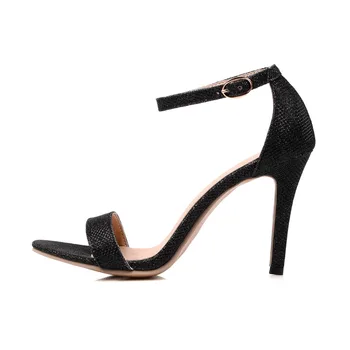 

Super Elegant Women Sandals Sexy Open Toe Thin Heels Sandals Beautiful Gold Silver Black Shoes Woman Plus US Size 3.5-13
