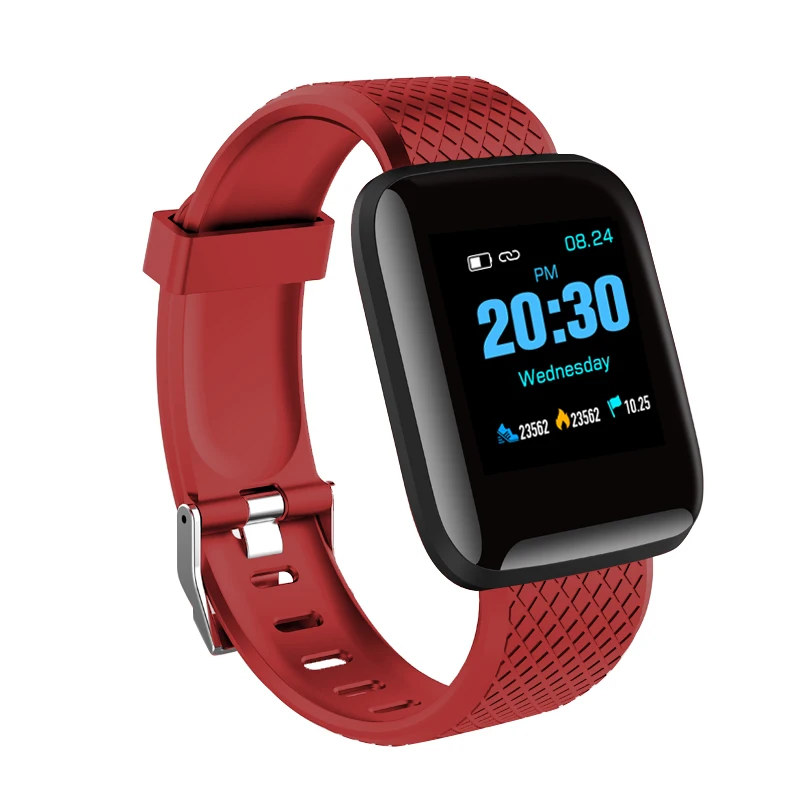 Умные часы с монитором сердечного ритма, спортивные часы для фитнеса, водонепроницаемые мужские и женские часы для Android Apple Phone - Цвет: Красный