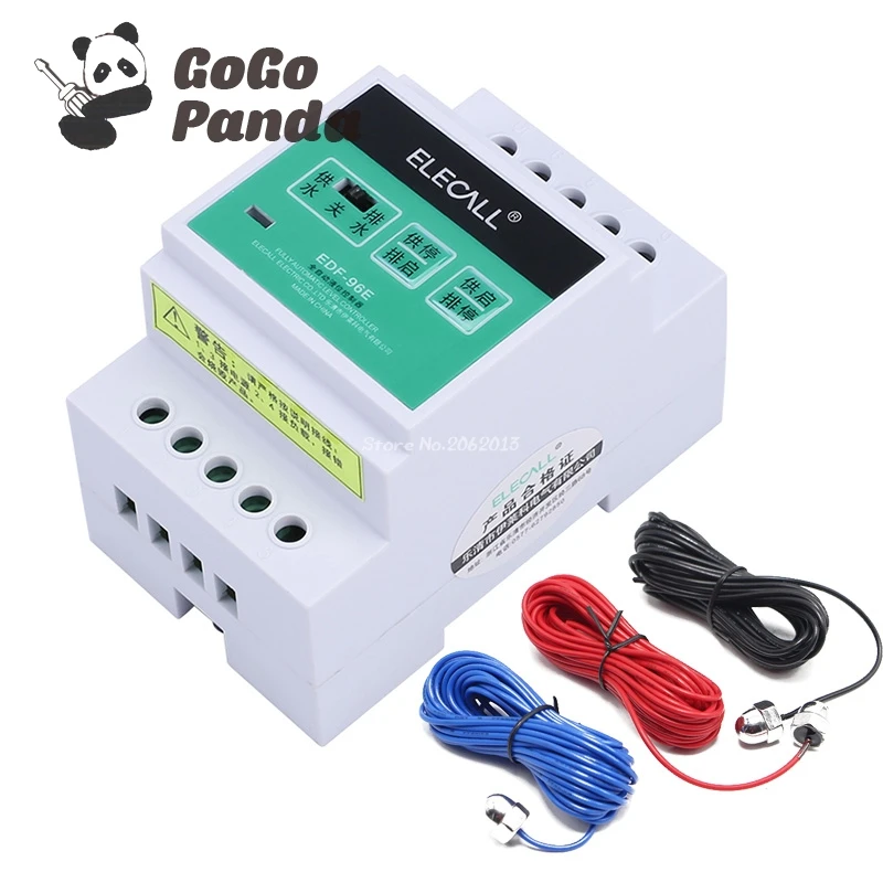 

Free Shipping DF96E/F AC220V Din Rail Mount Float Switch Auto Water Liquid Level Controller with 3 probes 5meters