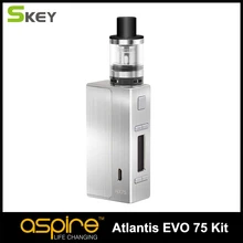 Silver Color Metal Body Genuine Brand Aspire EVO 75 Kit Rechargeable Electronic Cigarette with Standard Packing