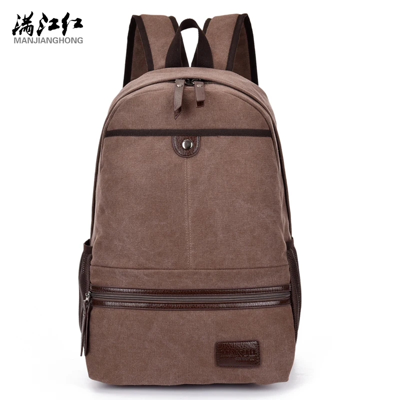 

Double Zipper Puller Softback Man's Knapsack Backpack Canvas Modern Walking Man Backpack School Rucksacks 1290