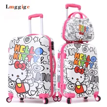 20″24″inch HELLO KITTY Carry-Ons,Multicolored Luggage Set,ABS KT Trolley Suitcase,Nniversal wheels Kit travel bag,Password box