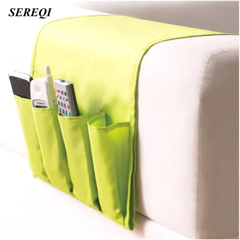 

SEREQI Multifunctional Foldable Sofa Side TV Remote Control Organizer Holder Storage Bag 4 Pockets Cell Phones Storage Pouch