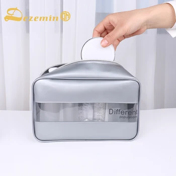 

DEZEMIN Men Women Travel Clear See Through Toiletry Bag Cosmetic Pouch 22x9.5x14cm