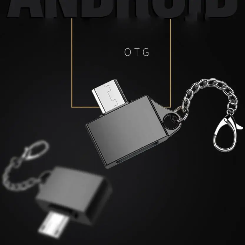 Металлический Micro USB Мужской к USB 2,0 Женский Адаптер конвертера OTG с брелок адаптер для мобильного телефона аксессуары