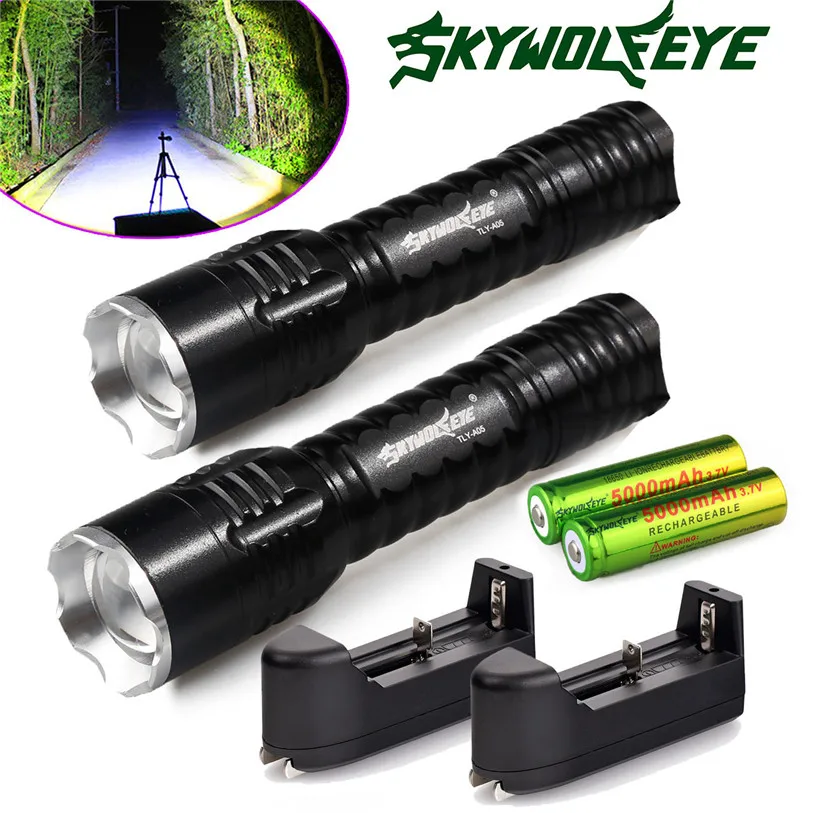 

2x6000Lumen Rechargeable Tactical Q5 LED Flashlight +18650 Battery&C Outdoor Sports Bike Cycling Bicycle Accessories May 30