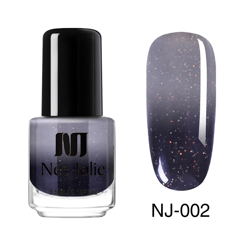NEE JOLIE 7,5 мл температурный фиолетовый цвет меняющий термальный голографический лак для ногтей Блестящий лак для ногтей - Цвет: 3.5ml - NJ-002