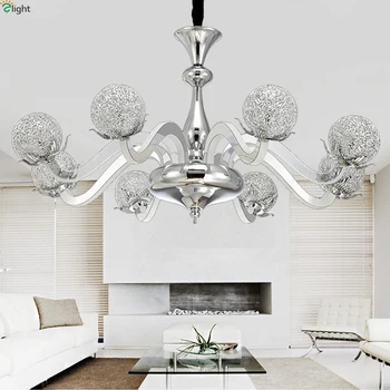 

Modern Lustre Chrome Metal Led Pendant Chandelier Light Acrylic Living Room Led Chandeliers Lighting Led Hanging Lights Fixtures