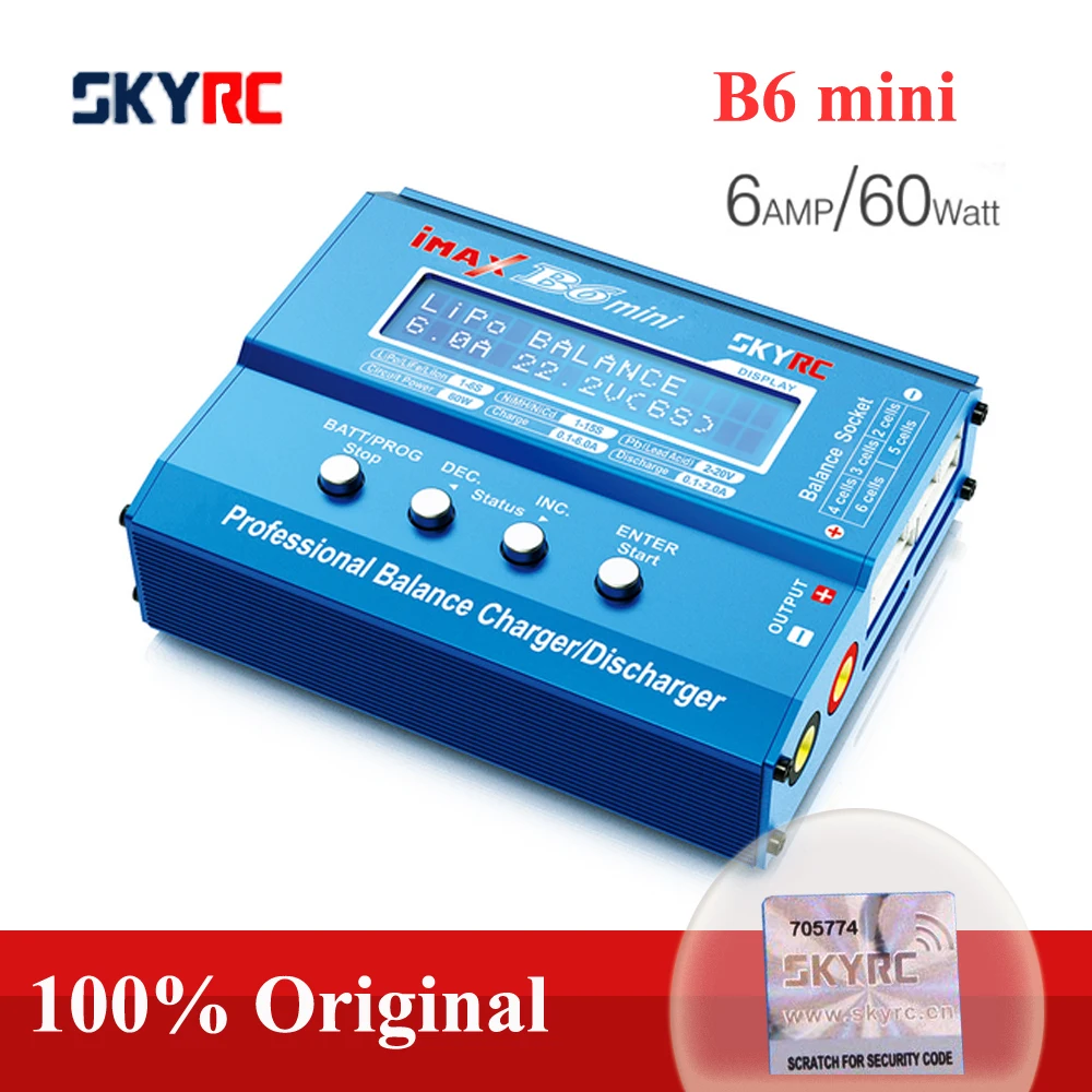 SKYRC IMAX B6 MINI Balance Charger Dis charger For RC Helicopter Re peak NIMH/NICD Aircraft + Power Adpater (опционально)