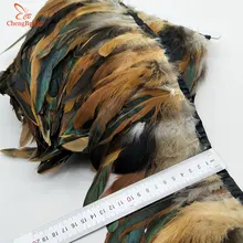 Украшения ChengBright, красивые, 10 ярдов, настоящие куриные петушиные хвосты, перья, планки для свадебной вечеринки, одежда, петушиное перо, плавк...