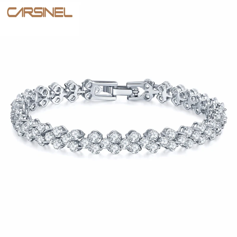 

FYM 17CM Cubic Zirconia Romantic Bride Bracelets & Bangles Sliver Rose Gold Plated Jewelry Bracelets Wholesale BR0002