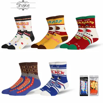 

Shake 5pcs Dessert Milk Socks Women Chocolate Biscuit Short Socks Calcetines Girls Party Gifts INS Fashion Mulheres Men Socks