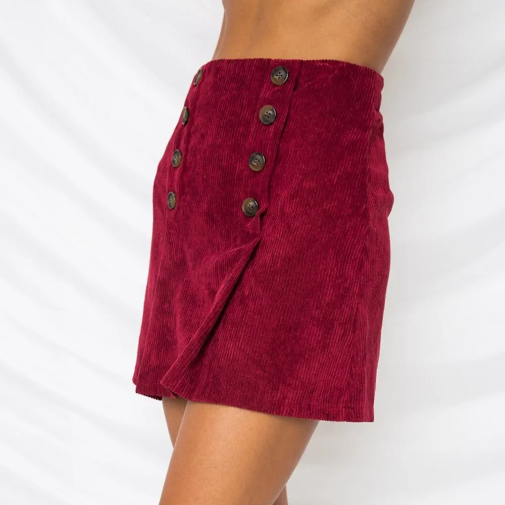 Женские юбки s ropa mujer, однотонная двубортная мягкая и удобная облегающая мини-юбка с высокой талией, Женская пикантная юбка mujer L50