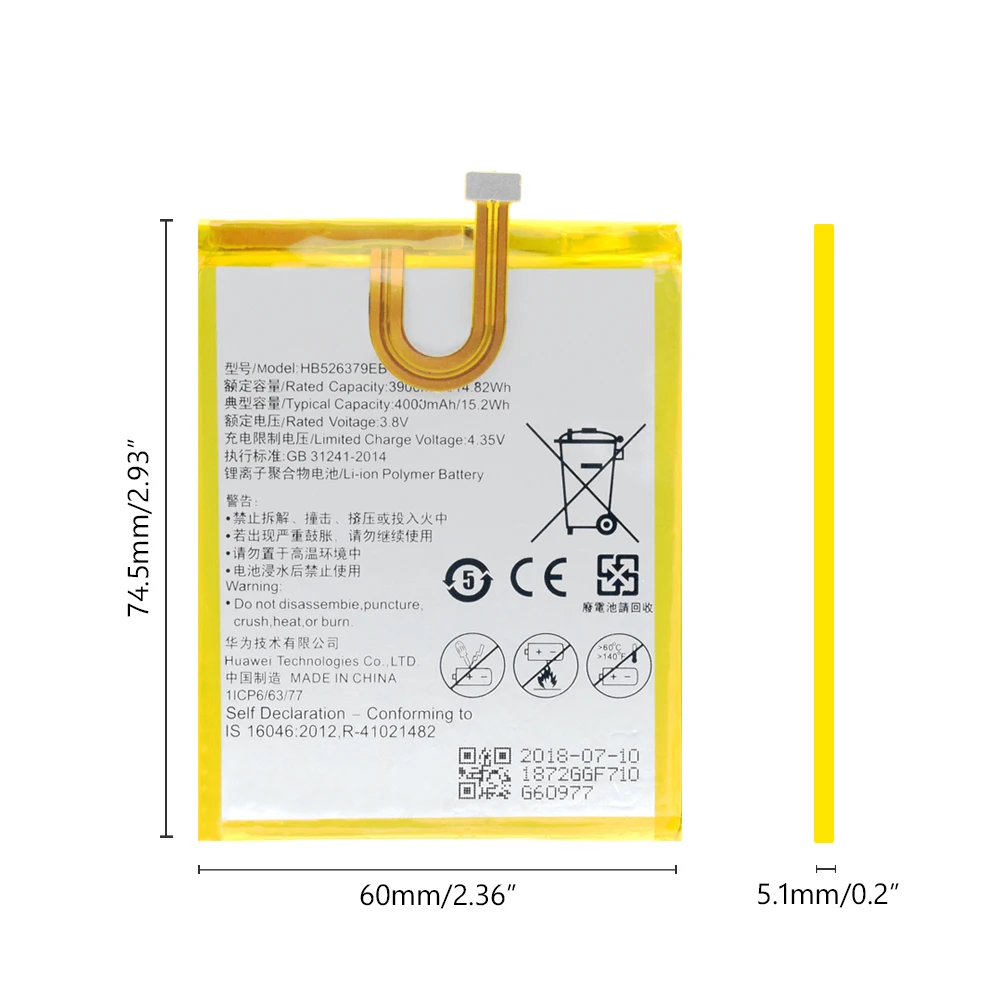 Высококачественный Сменный аккумулятор для телефона HB526379EBC Емкостью 4000 мАч для huawei Honor 4C Pro Y6 Pro Enjoy 5 TIT-L01 TIT-TL00 CL00 Bateria