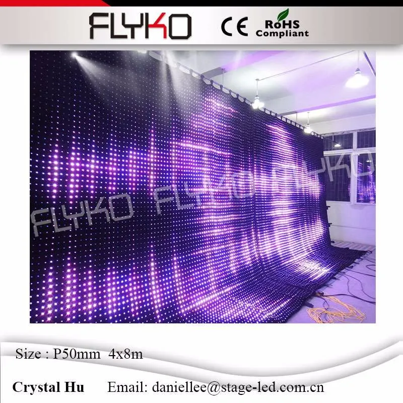 Фонарик flyko led видео контроллер занавеса DJ светодиодная видео штора starlight фон P50mm 4x8 m