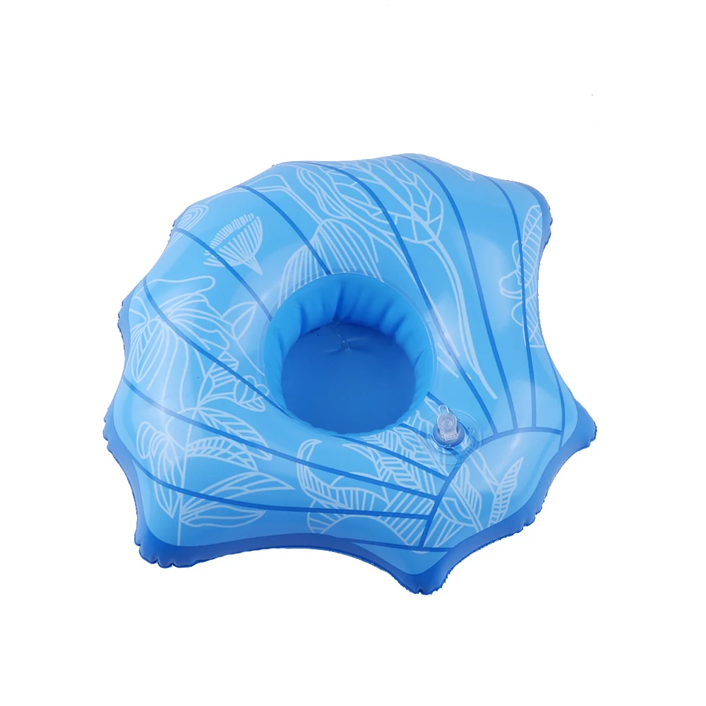 Мини-плавающий держатель для чашки, надувные игрушки для бассейна, вечерние детские игрушки для воды, украшение, надувной бассейн, поплавок, держатель для напитков - Цвет: blue shell