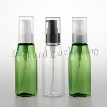 

High-grade 40pcs/lot 60ml Plastic Lotion Bottle Transparent/Green PET Soap Dispenser Cream Bottle with Spray Pump
