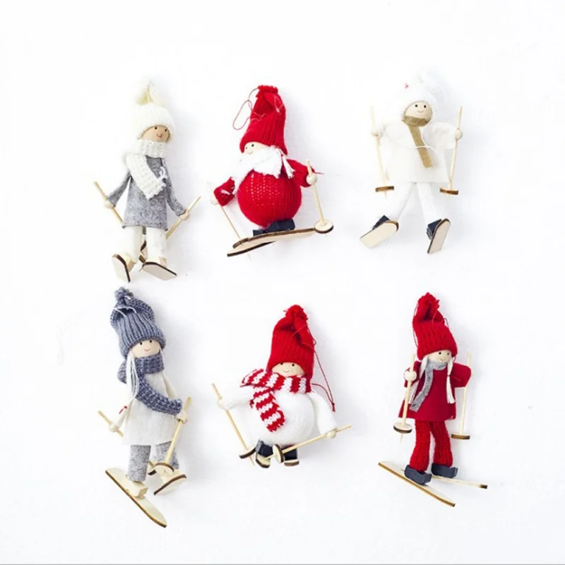 

New Year Home Bar Party Decor Chrstmas Tree Pendant Ornament Christmas Mini Winter Ski Dolls Xmas Home Decor for Party Shop