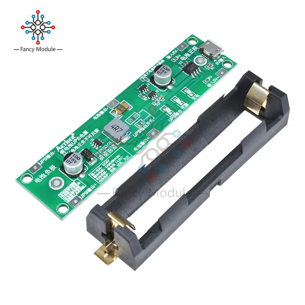 

5V 18650 Lithium Battery Boost Step Up Module Charge Discharge the Same Time UPS Protection Board Charger Circuit Li-ion